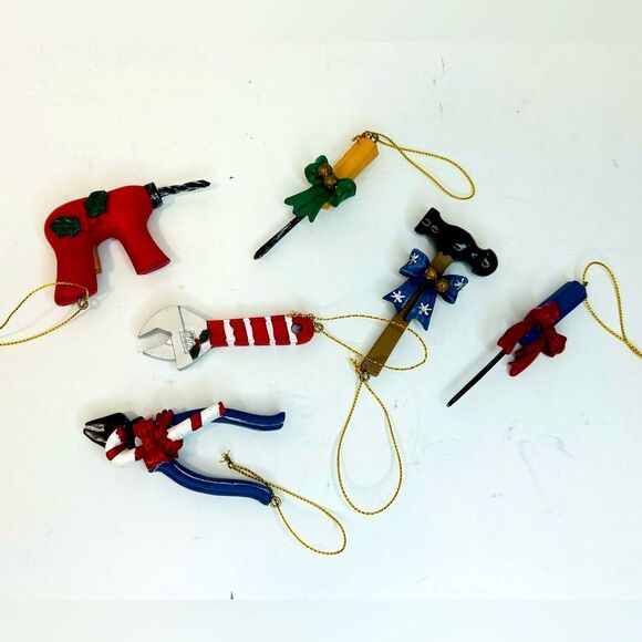 Department 56 Mini Construction Tools Christmas Ornaments Lot of 6 Hand Tools - Picture 1 of 8